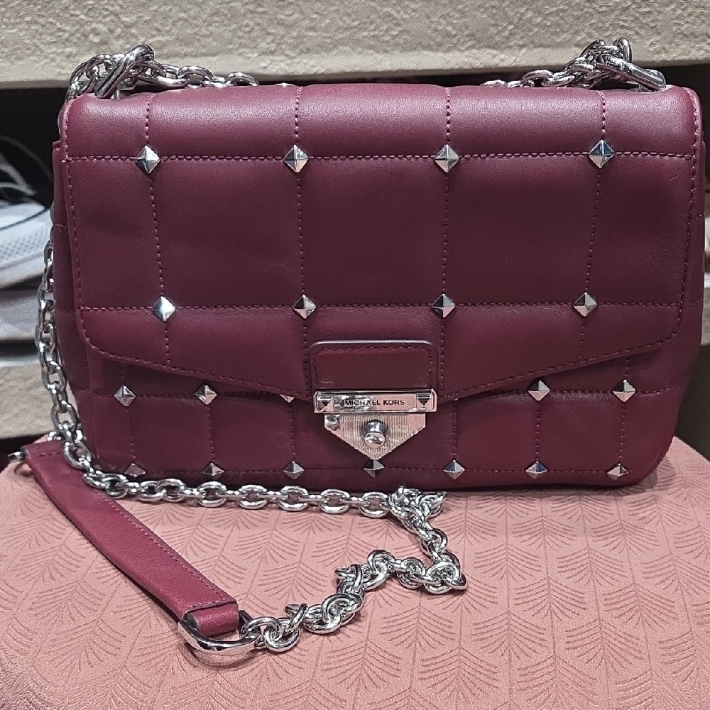 Michael Kors Plum Quilted Crossbody Bag